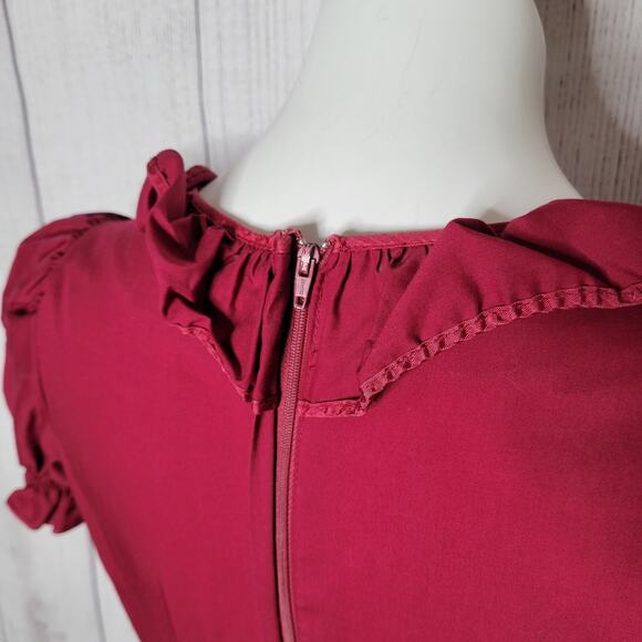 Vintage Malco Modes Red Westerm Square Dance Rockabilly Dress Size 10 - Picture 10 of 10